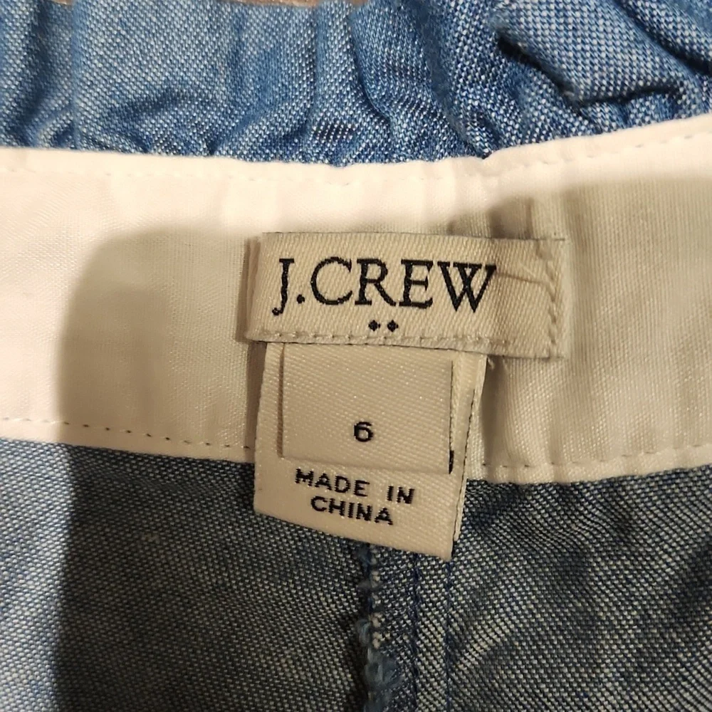 ❤️ J CREW CHAMBRAY RUFFLE TRIM SHORTS, HIGH RISE, 6 (28)
